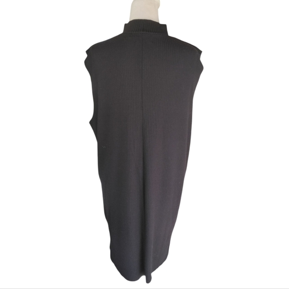 Topman Black Mock Neck Rib Texture Sleeveless Dress Size Large - Picture 4 of 7